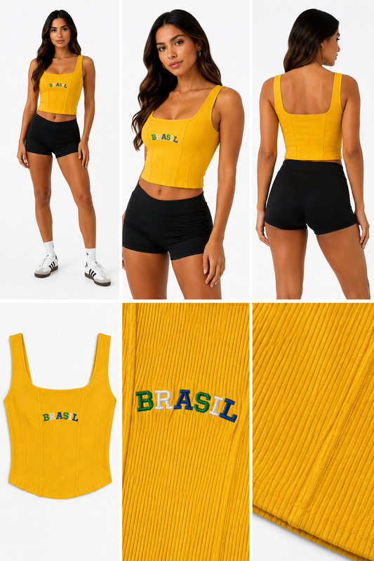 CROPPED BRASIL YELLOW